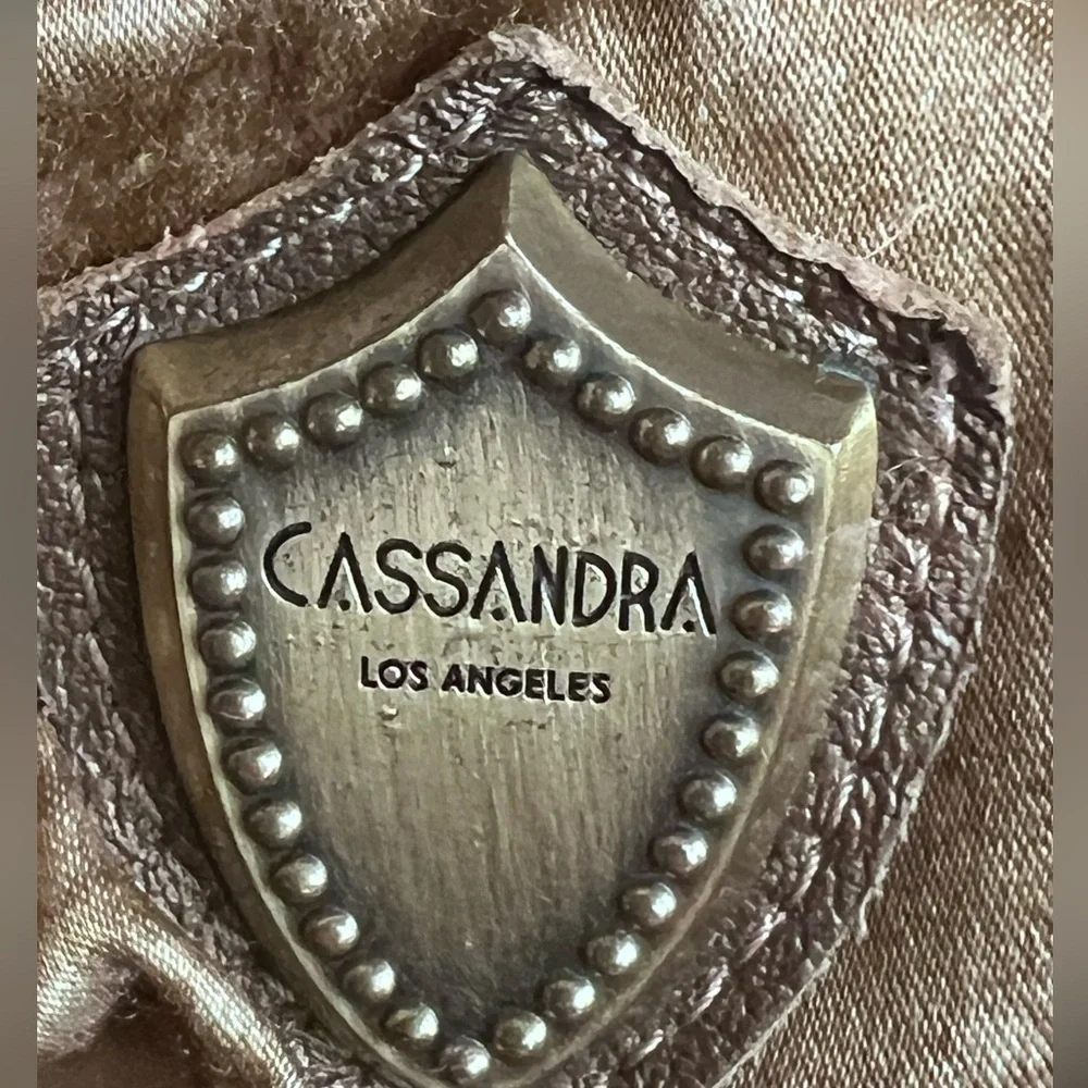 Cassandra vintage distressed unique Studded Brown Leather Bag